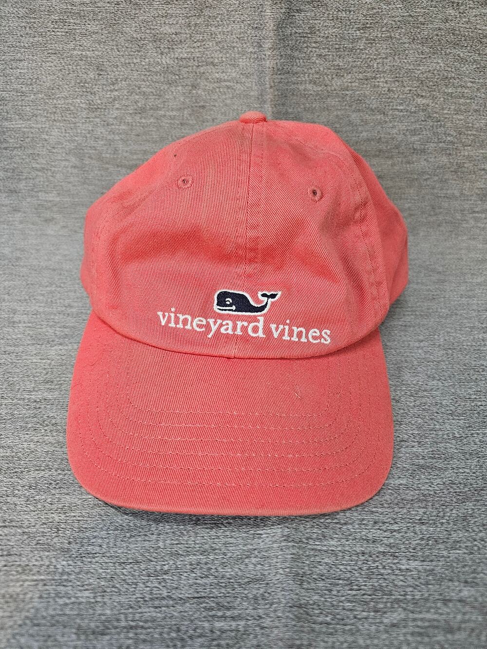 Vineyard Vines Hat Cap Strap Back Pink Whale Logo Adjustable Preppy Dad Men